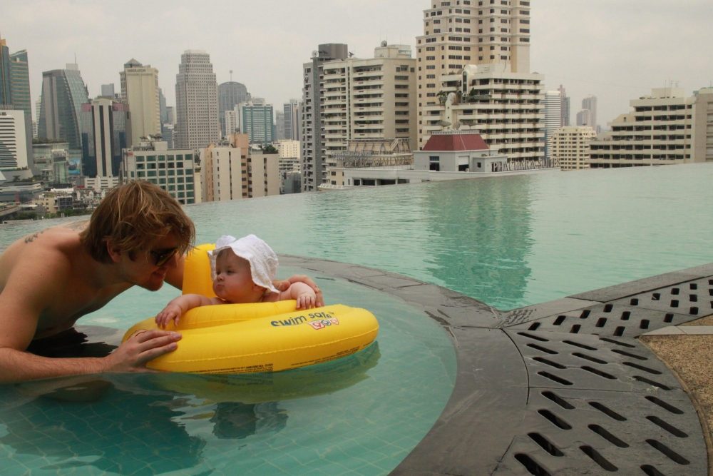 Kevin & Lotte rooftop pool Bangkok